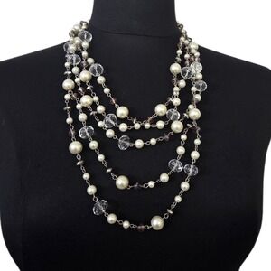 ALDO Vintage Beaded Multi-strand Layered Glass Bead Statement Necklace EUC